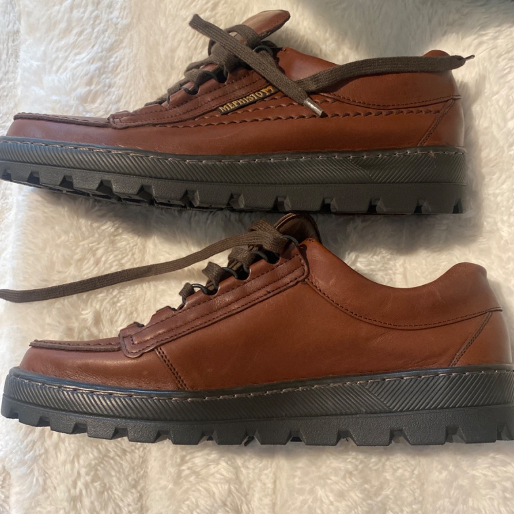 NEW MEPHISTO MENS LEATHER BROWN SHOES SIZE 9 - Picture 4 of 8
